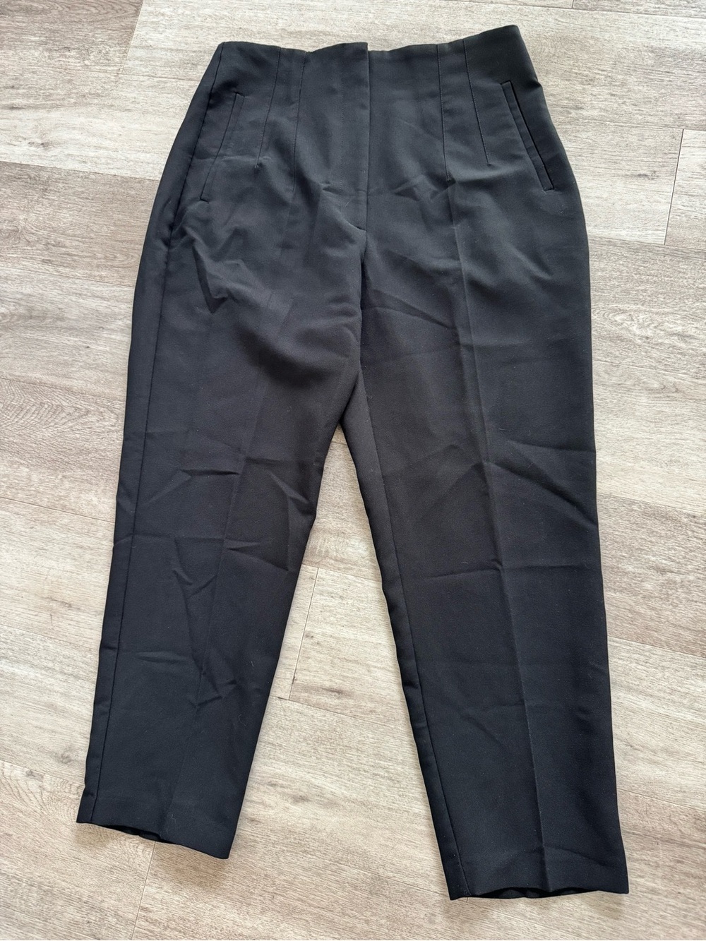 Zara Black High Waisted Tailored Trousers XL